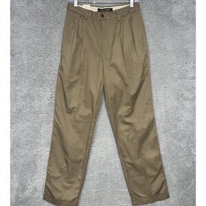 NWT VTG Banana Republic Pants Men 30R x 31.5 Brown Smithfield Chino Pleated Cuff
